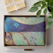 MOON ANGEL IN BLUE GOLD GEEL VLOEISTOFFEN TISSUEPAPIER (Geschenk)