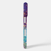 MOON ANGEL IN BLUE GOLD SPARKLES Monogram Case-Mate iPhone Case (Achterkant / Rechts)