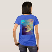 MOON ANGEL IN BLUE GOLD YELLOW SPARKLES MONOGRAM T-SHIRT (Achterkant volledig)