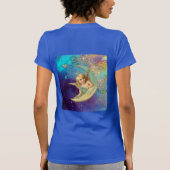 MOON ANGEL IN BLUE GOLD YELLOW SPARKLES MONOGRAM T-SHIRT (Achterkant)