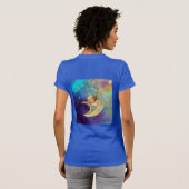 MOON ANGEL IN BLUE GOLD YELLOW SPARKLES MONOGRAM T-SHIRT (Achterkant volledig)