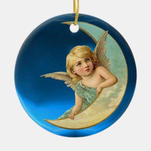 MOON ANGEL KERAMISCH ORNAMENT (Voorkant)