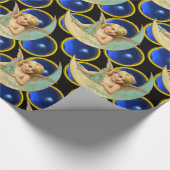 MOON ANGEL MET BRIGHT BLUE SAPPHIRE GEM STONES CADEAUPAPIER (Hoek)