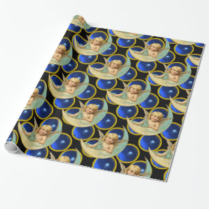 MOON ANGEL MET BRIGHT BLUE SAPPHIRE GEM STONES CADEAUPAPIER