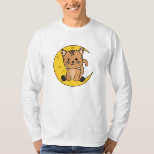 Moon Animal Cat Officiële Slaap-Shirten T-shirt