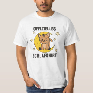 Moon Animal Cat Officiële Slaap-Shirten T-shirt