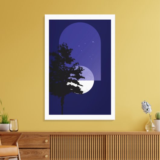 Moon Art Bohemian Style, grote afwerking Canvas Afdruk (Insitu (Woonkamer))