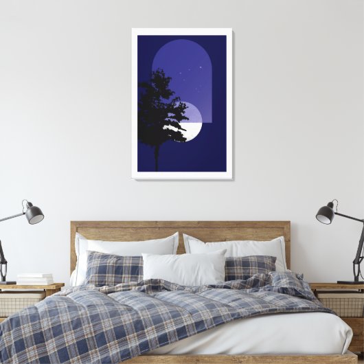 Moon Art Bohemian Style, grote afwerking Canvas Afdruk (Insitu (Slaapkamer))