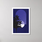 Moon Art Bohemian Style, grote afwerking Canvas Afdruk (Voorkant)