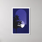 Moon Art Bohemian Style, grote afwerking Canvas Afdruk (Voorkant)