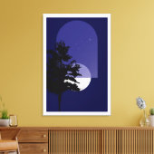 Moon Art Bohemian Style, grote afwerking Canvas Afdruk (Insitu (Woonkamer))