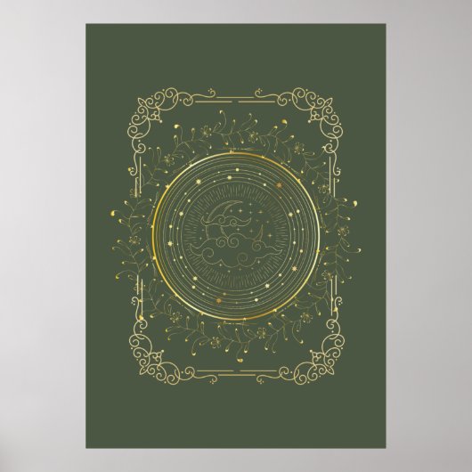 Moon art, decoratieve maan poster (Voorkant)