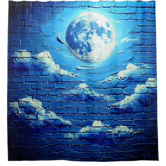 Moon Art Douchegordijn (Voorkant)