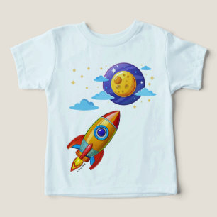 Moon Astronaut Rocket Ship Kinder T-shirt