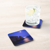 Moon At Dusk Perce Rock Gaspe Coast Quebec Bier Onderzetter (Rechterzijde)