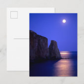 Moon At Dusk Perce Rock Gaspe Coast Quebec Briefkaart (Voorkant / Achterkant)