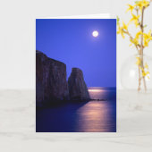 Moon At Dusk Perce Rock Gaspe Coast Quebec Kaart (Gele Bloem)