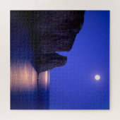 Moon At Dusk Perce Rock Gaspe Coast Quebec Legpuzzel (Horizontaal)