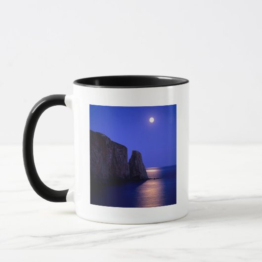 Moon At Dusk Perce Rock Gaspe Coast Quebec Mok (Links)