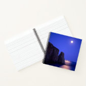 Moon At Dusk Perce Rock Gaspe Coast Quebec Notitieboek (Binnen)
