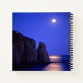 Moon At Dusk Perce Rock Gaspe Coast Quebec Notitieboek (Achterkant)