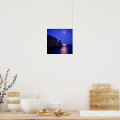 Moon At Dusk Perce Rock Gaspe Coast Quebec Poster (Keuken)