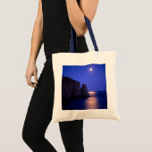 Moon At Dusk Perce Rock Gaspe Coast Quebec Tote Bag (Voorkant (product))