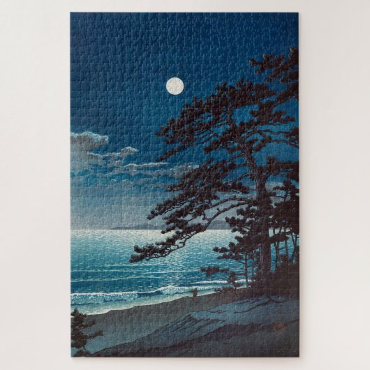 Moon at Ninomiya Beach, Hasui Kawase Legpuzzel (Verticaal)