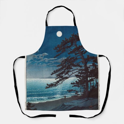 Moon at Ninomiya Beach, Hasui Kawase Schort (Voorkant)