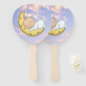 Moon Baby Design Hand Fan Handwaaier (Voorkant en achterkant)