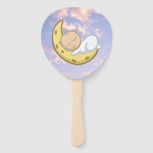 Moon Baby Design Hand Fan Handwaaier (Voorkant)