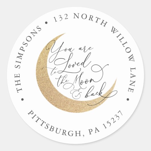 Moon Baby Return-adres Ronde Sticker (Voorkant)