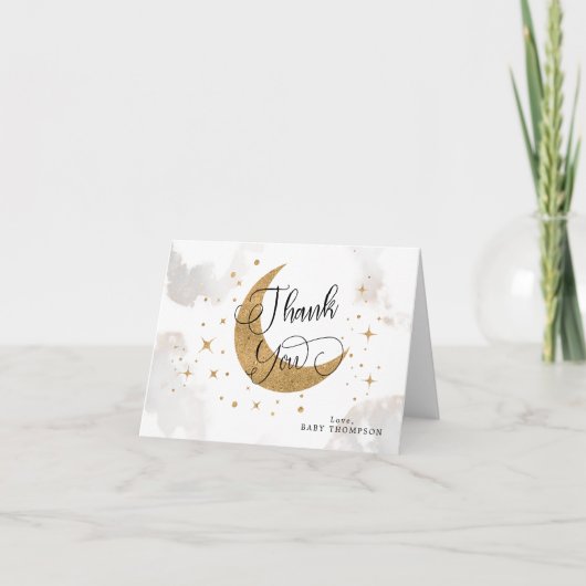 Moon Baby shower bedankje Bedankkaart (Voorkant)
