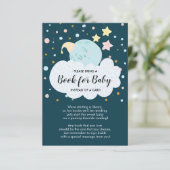 Moon Baby shower Boek voor Baby Kaart (Staand voorkant)