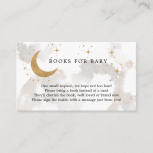 Moon Baby shower Boeken voor Baby Informatiekaartje
