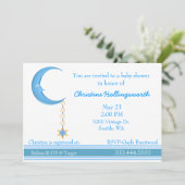 Moon Baby shower Invitation Kaart (Staand voorkant)