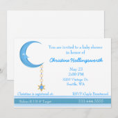 Moon Baby shower Invitation Kaart (Voorkant / Achterkant)