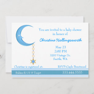 Moon Baby shower Invitation Kaart