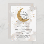 Moon baby shower kaart (Voorkant / Achterkant)