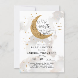 Moon baby shower kaart