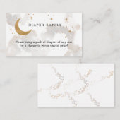 Moon Baby shower Luier Raffle Informatiekaartje (Voorkant / Achterkant)