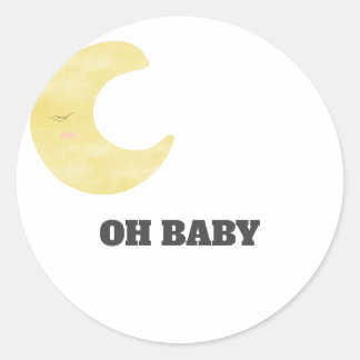 Moon Baby shower Ronde Sticker