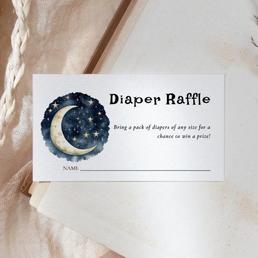 Moon Baby shower Stars Space Raffle Ticket Informatiekaartje