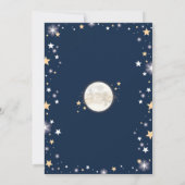 Moon Baby shower Twinkle Little Star Navy Gold Kaart (Achterkant)