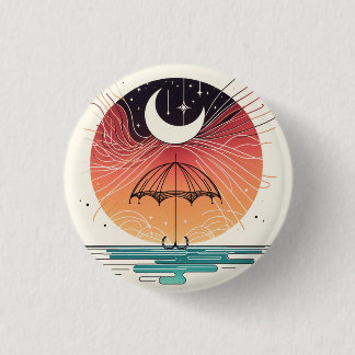 Moon Balancing Rainfall beroemd gemaakt door Boho  Ronde Button 3,2 Cm