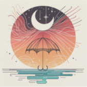 Moon Balancing Rainfall beroemd gemaakt door Boho  Sticker (Voorkant)