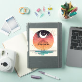 Moon Balancing Rainfall beroemd gemaakt door Boho  Sticker (iPad Cover)