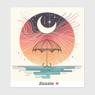 Moon Balancing Rainfall beroemd gemaakt door Boho  Sticker