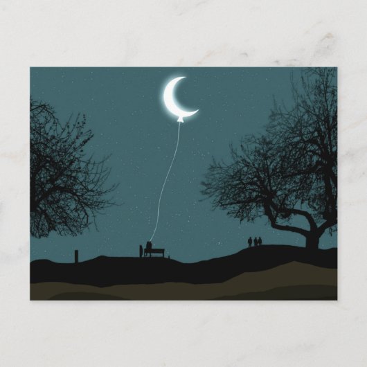 Moon Balloon Briefkaart (Voorkant)