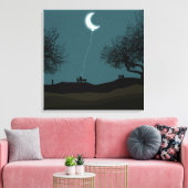 Moon Balloon Canvas Afdruk (Insitu (Woonkamer))